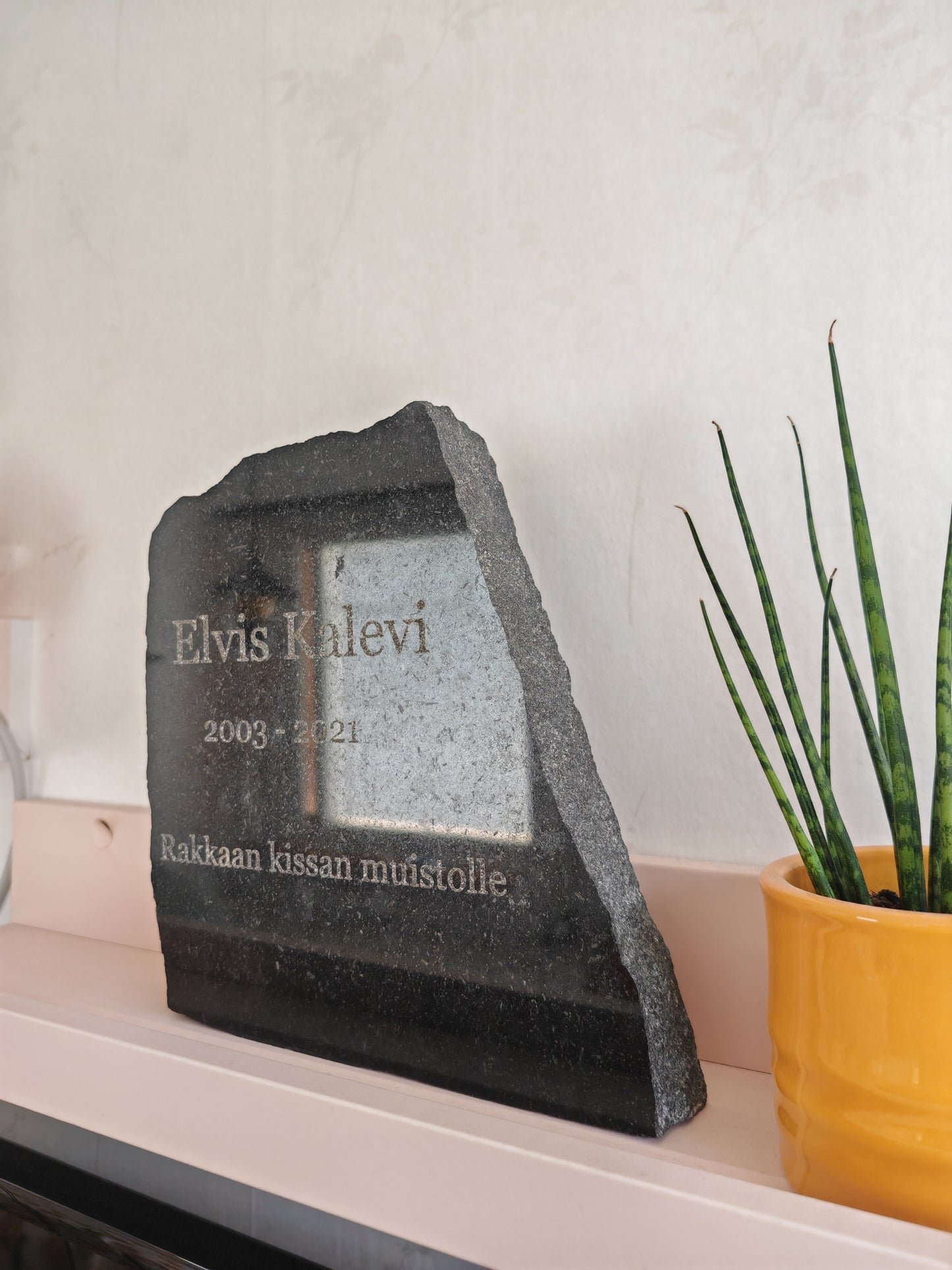 Lemmikin Hautakivi kaiverruksella, koiran / kissan hautakivi nimellä